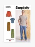 Simplicity Men's Knit top and Pants Sewing Pattern, S9315