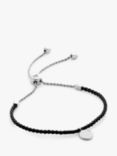 Monica Vinader Linear Disc Charm Cord Bracelet, Black/Silver