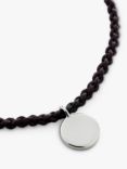 Monica Vinader Linear Disc Charm Cord Bracelet, Black/Silver