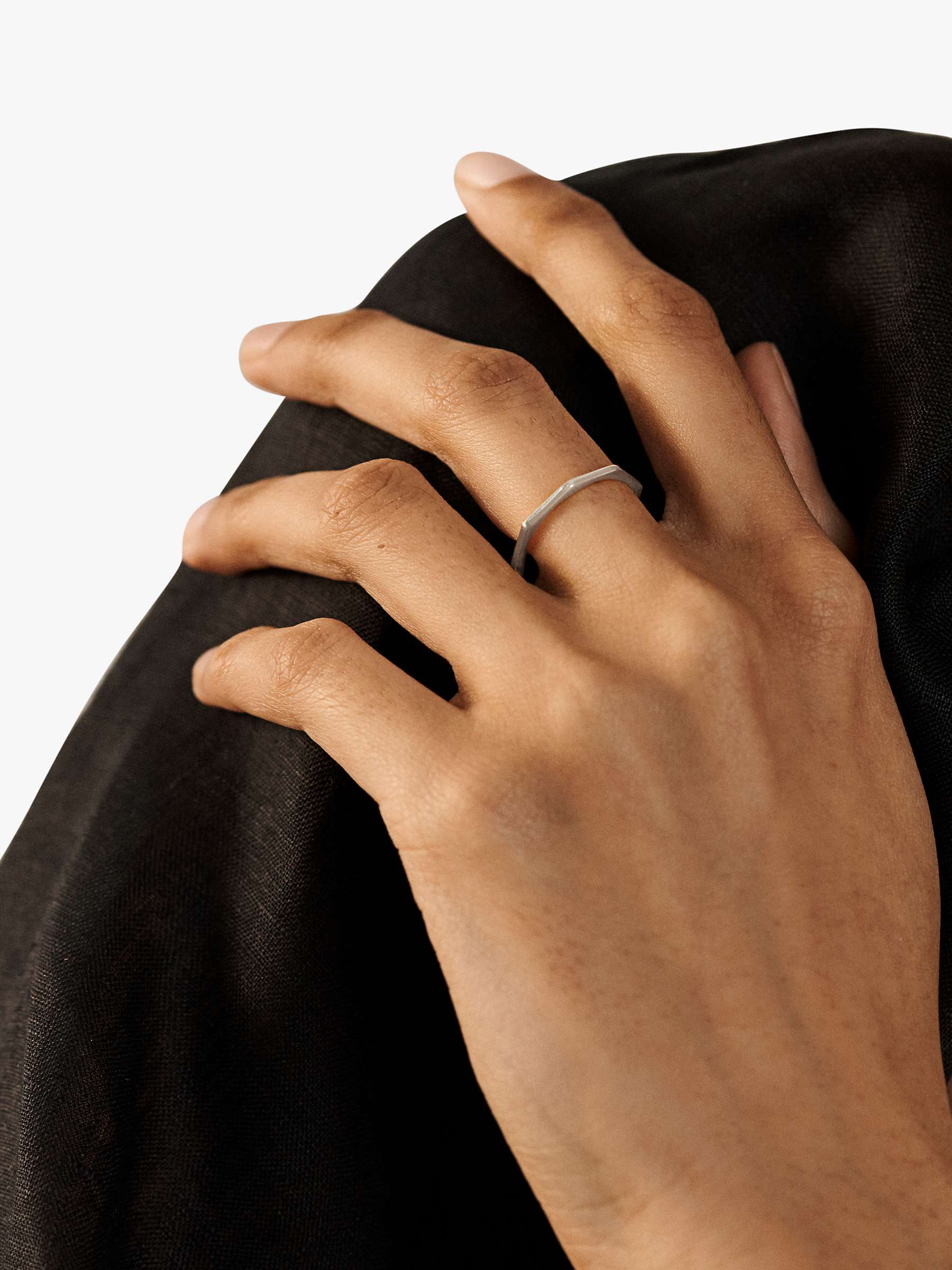 Buy Monica Vinader Octagon Stacking Ring, Silver Online at johnlewis.com