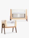 Gaia Baby Hera Cot Bed and Bedside Crib Set, Natural/Walnut