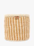 The Basket Room Hotuba Woven Storage Basket, Gold Stripe, Small