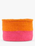 The Basket Room Kali Woven Storage Basket, Orange/Pink, Small