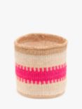 The Basket Room Kuzuia Woven Storage Basket, Pink Stripe, Medium