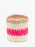 The Basket Room Kuzuia Woven Storage Basket, Pink Stripe, Extra Large