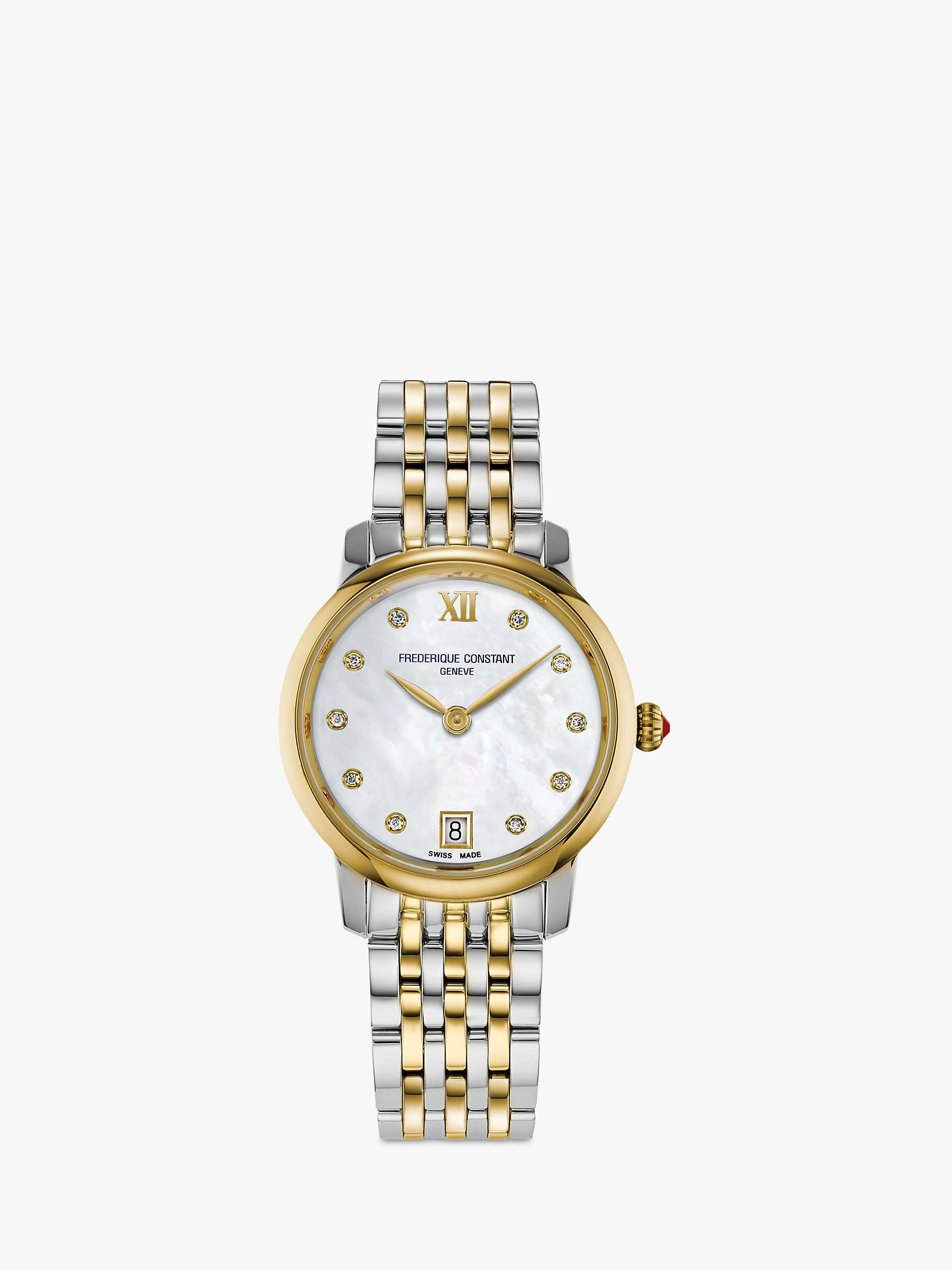 Buy Frederique Constant FC-220MPWD1S23B Women's Classic Slimline Watch, Gold/Silver Online at johnlewis.com
