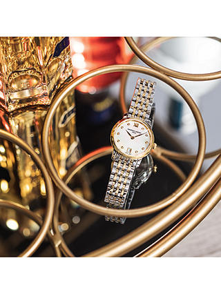 Frederique Constant FC-220MPWD1S23B Women's Classic Slimline Watch, Gold/Silver