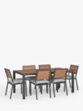 John Lewis Platform 6-Seater Garden Extendable Dining Table & Chairs Set, Grey