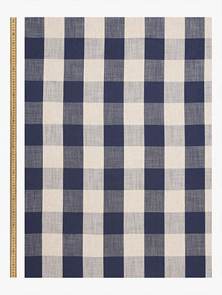 John Lewis Gingham Check Furnishing Fabric, Navy