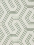 John Lewis Izel Embroidery Furnishing Fabric, Natural, Myrtle Green