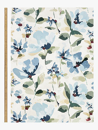 John Lewis Fleur Furnishing Fabric, Lake Blue