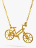 Alex Monroe Bicycle Diamond Ruby Pendant Necklace, Gold