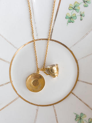 Alex Monroe Teacup Pendant Necklace, Gold