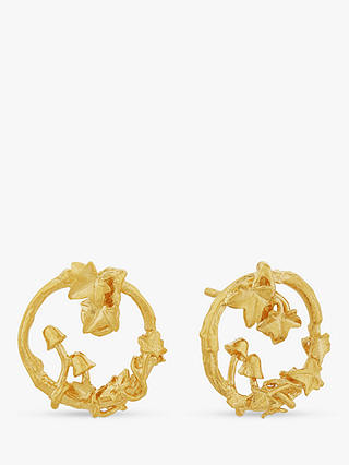 Alex Monroe Woodland Loop Stud Earrings, Gold