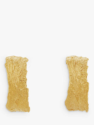 Alex Monroe Bark Textured Hoop Earrings, Gold
