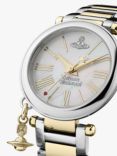 Vivienne Westwood VV006MOPSG Women's Orb Mother of Pearl Dial Bracelet Strap Watch, Silver/Gold