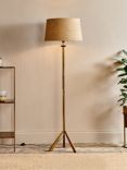 Nkuku Sahhil Tripod Floor Lamp Base, Brass