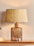 Nkuku Edina Glass Table Lamp Base, Smoke Brown