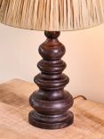 Nkuku Manua Mango Wood Small Table Lamp Base, Brown