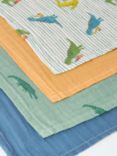 John Lewis Crocodile & Dinosaur Muslin Squares, Pack of 6, Multi