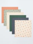 John Lewis Oranges Spot Print Muslin Squares, Pack of 6, Multi