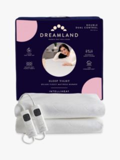 Dreamland Sleep Tight Deluxe Fleecy Electric Blanket, Double, White