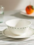 John Lewis Orangery Diamond Fine China Cereal Bowl, 15.2cm, Green/White