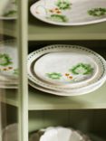 John Lewis Orangery Geranium Leaf Fine China Side Plate, 20cm, Green/White