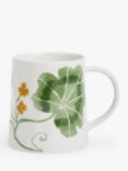 John Lewis Orangery Geranium Leaf Fine China Mug, 405ml, Green/White