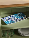 John Lewis Lisbon Fine China Rectangular Serving Platter, 28.5cm, Blue/Multi