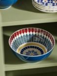 John Lewis Lisbon Fine China Serve Bowl, 20cm, Blue/Multi
