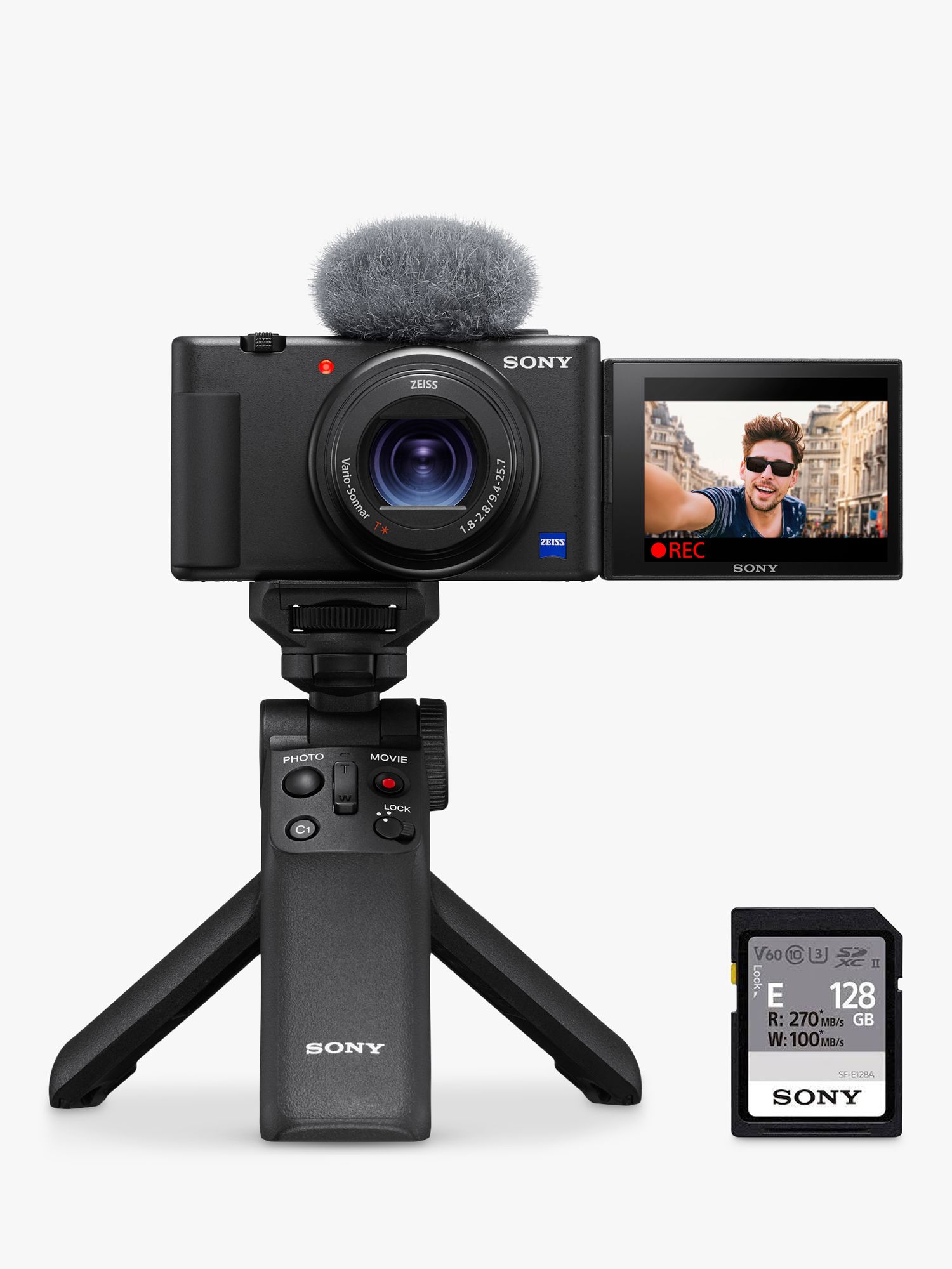 Sony ZV-1 Compact Vlogging Camera with 24-70mm Lens, 2.7x Optical Zoom, 4K Ultra HD, 20.1MP