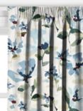 John Lewis Fleur Made to Measure Curtains or Roman Blind, Lake Blue