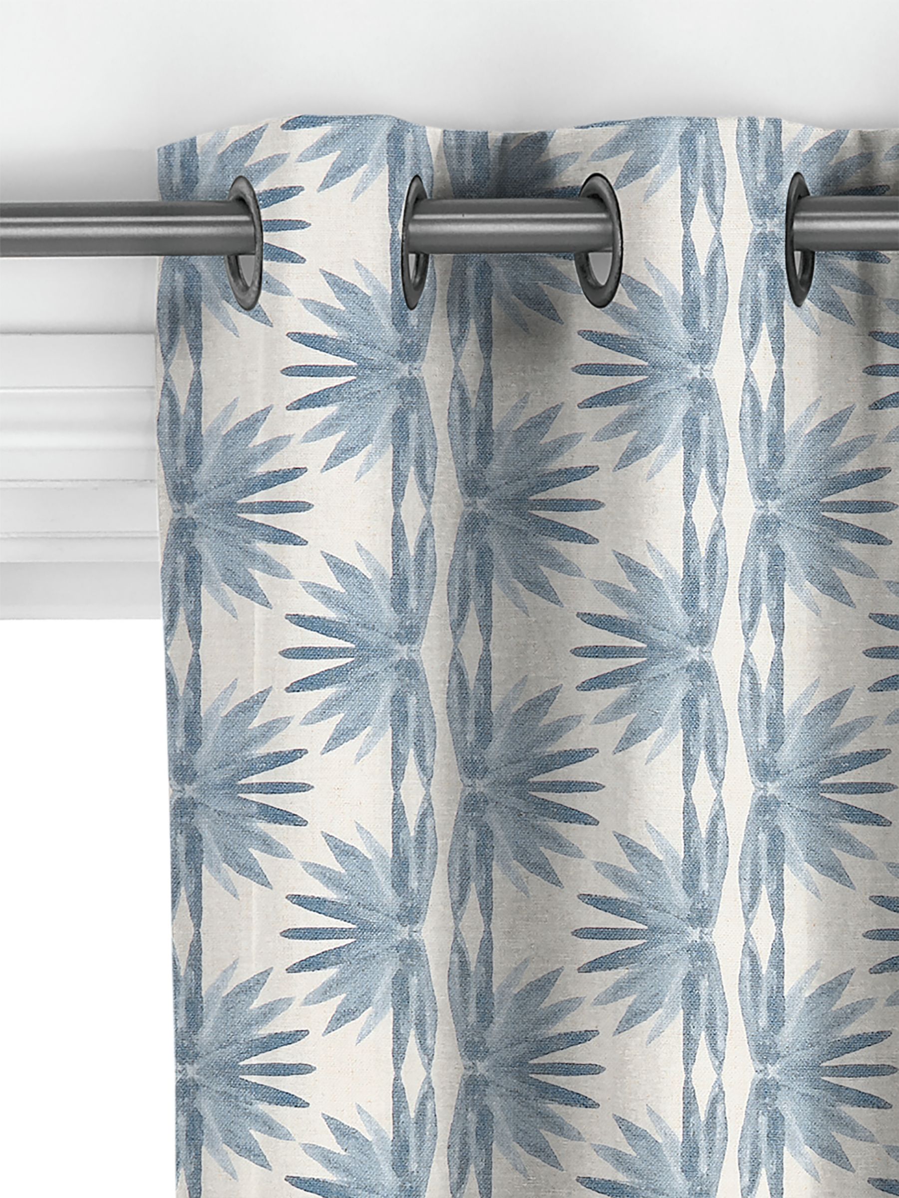 John Lewis Nyra Made to Measure Curtains, Lake Blue