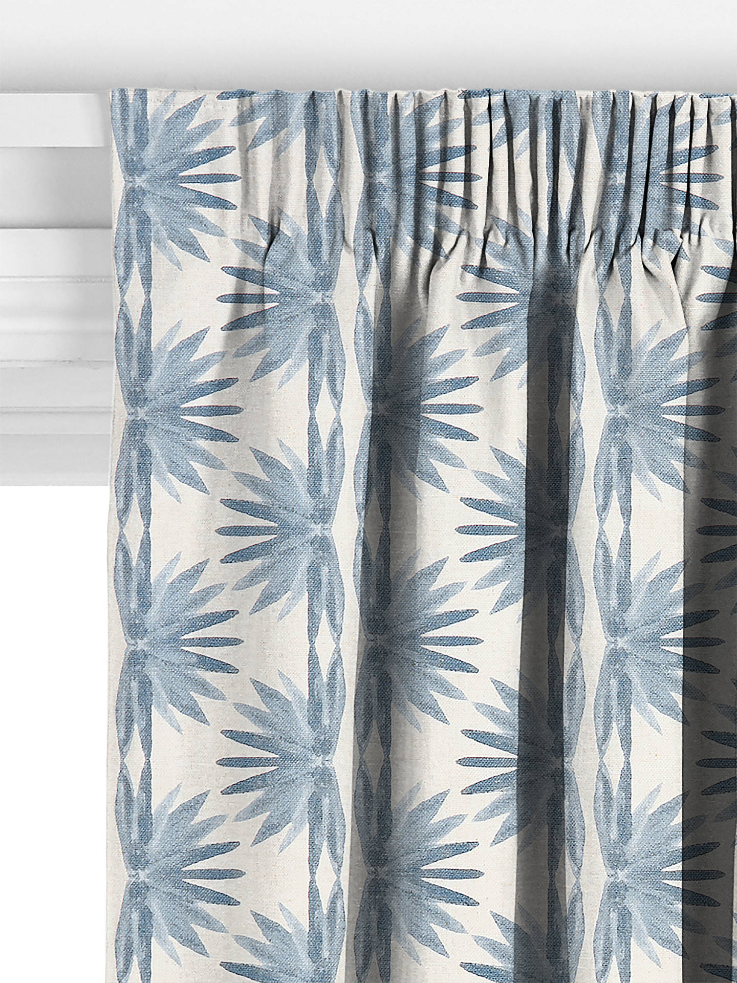 John Lewis Nyra Made to Measure Curtains, Lake Blue