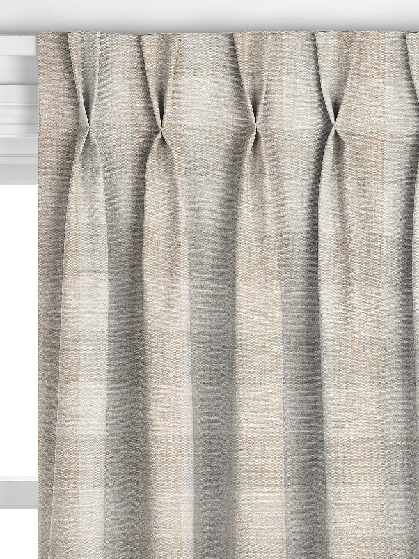 John Lewis Gingham Check Made to Measure Curtains, Putty