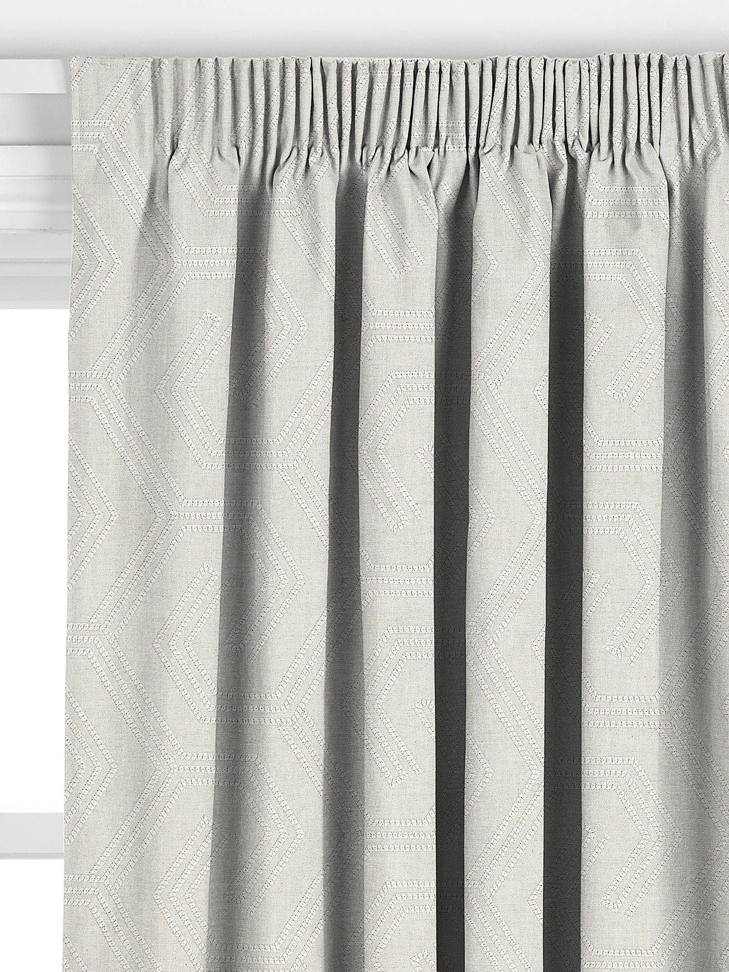 John Lewis Izel Embroidery Made to Measure Curtains, Natural