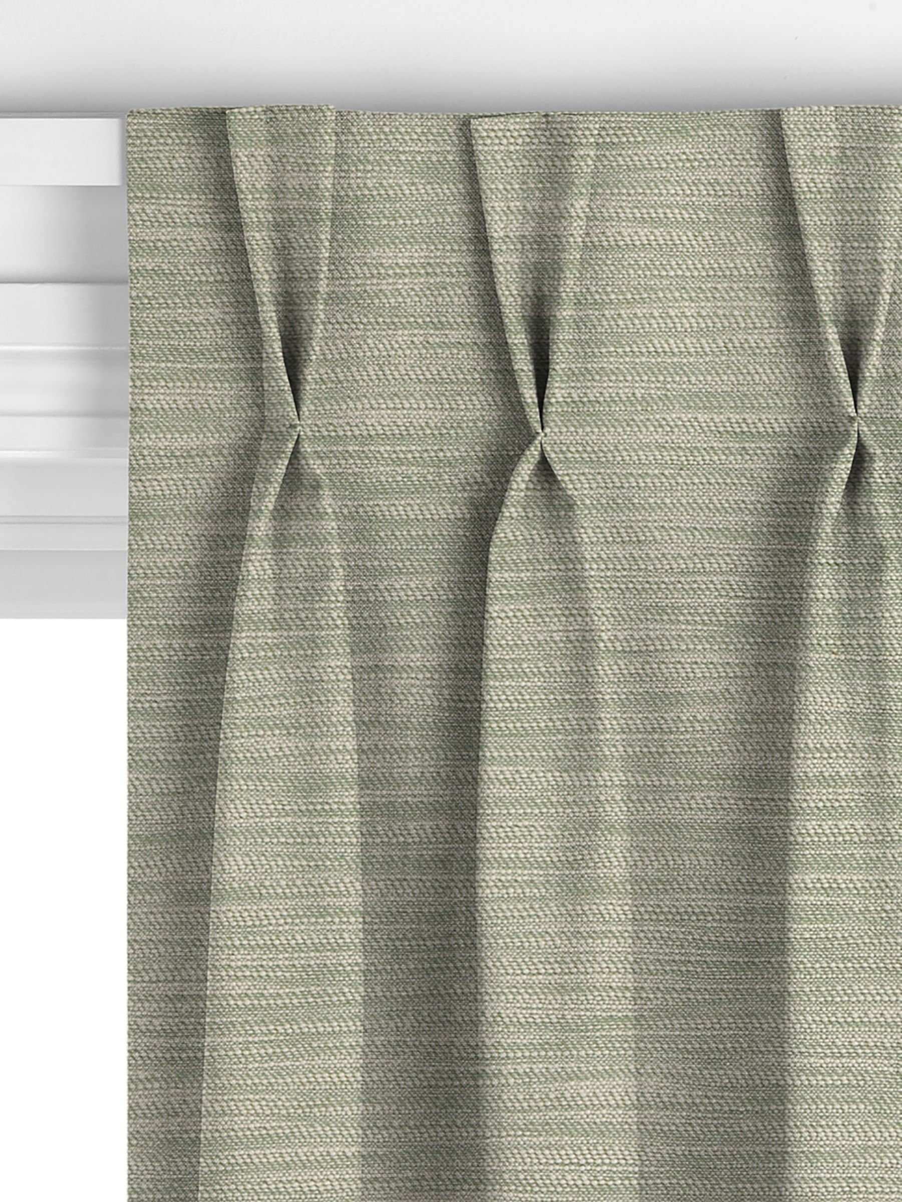 John Lewis BCI Cotton Linen Slub Made to Measure Curtains, Green