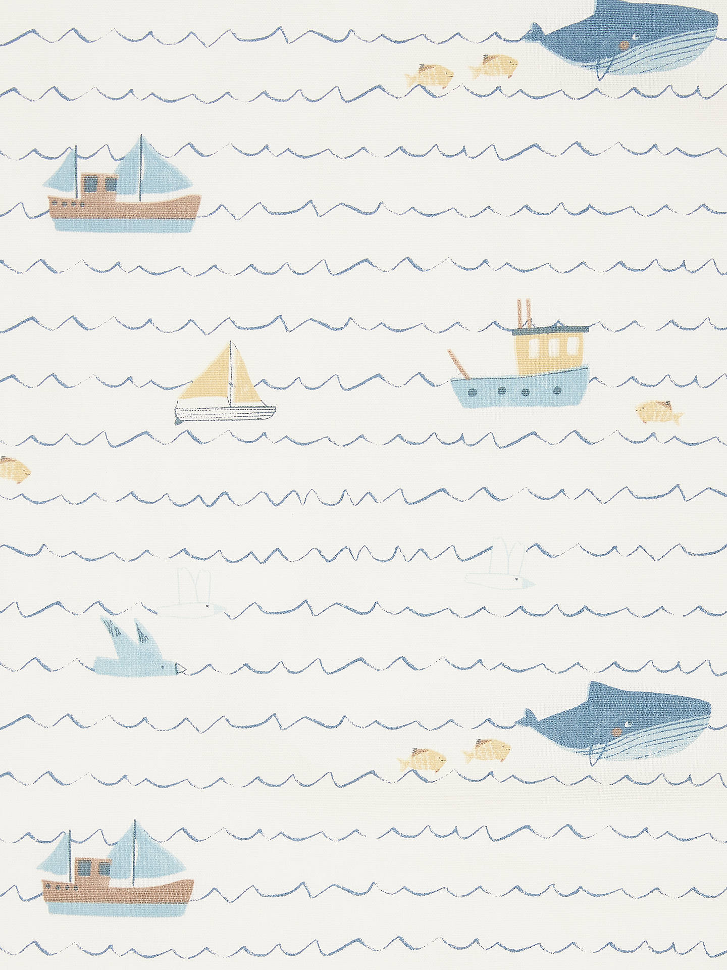 John Lewis Sail Away Made to Measure Curtains, Blue