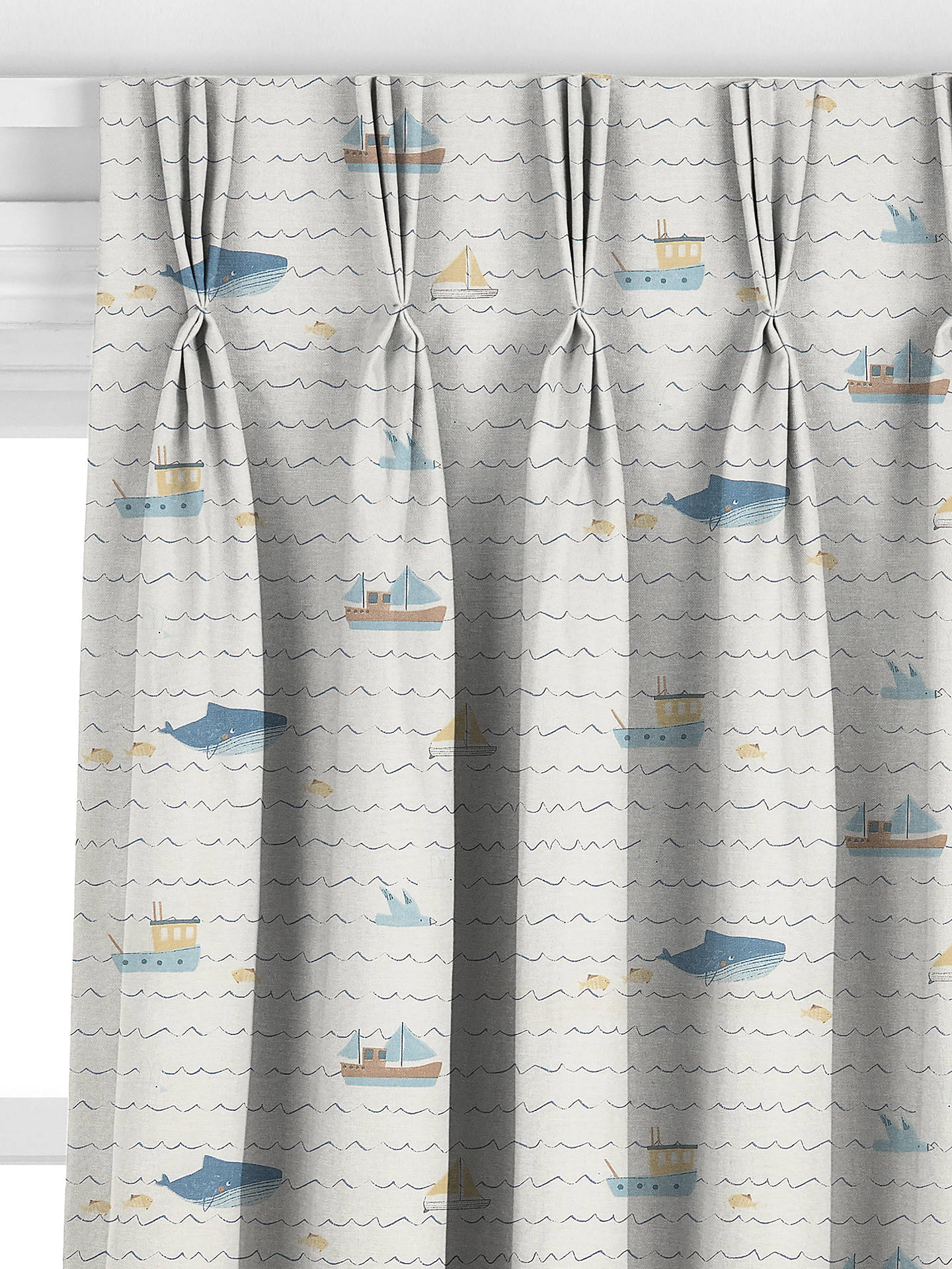 John Lewis Sail Away Made to Measure Curtains, Blue