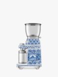Smeg Dolce & Gabbana CGF01DGBUK Mediterraneo Coffee Grinder, Blue/White