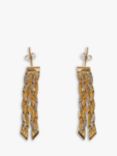 L & T Heirlooms Second Hand 9ct Yellow White and Rose Gold Plaited Drop Earrings