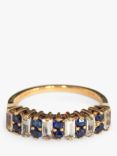 L & T Heirlooms Second Hand 9ct Gold Alternating Cubic Zirconia Ring, Dated Circa 1974