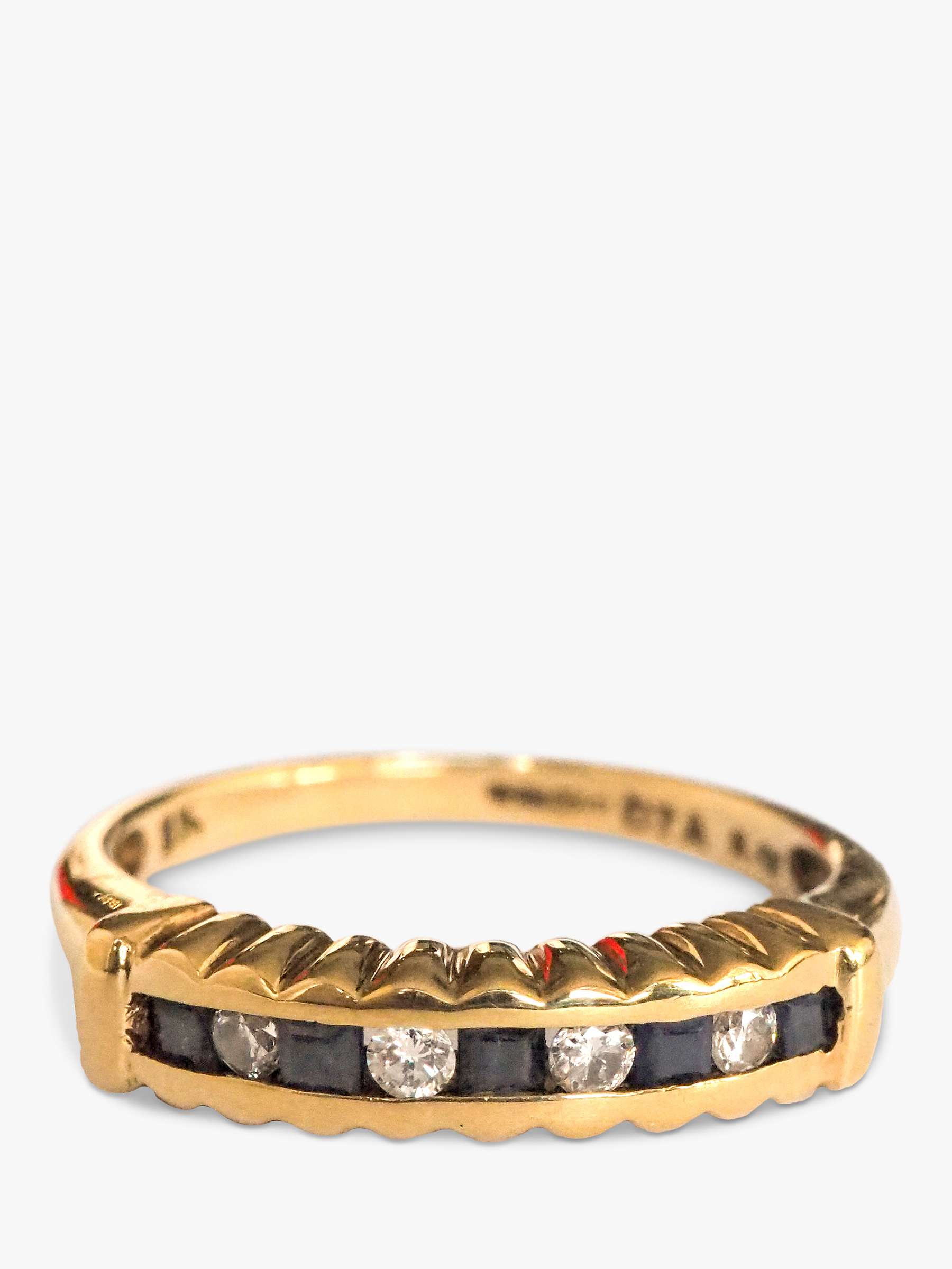 Buy L & T Heirlooms Second Hand 9ct Gold Diamond and Sapphire Half Eternity Ring Online at johnlewis.com
