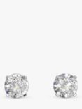 Swarovski Round Crystal Stud Earrings, White/Silver