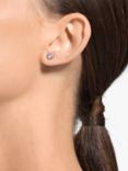 Swarovski Round Crystal Stud Earrings, White/Silver