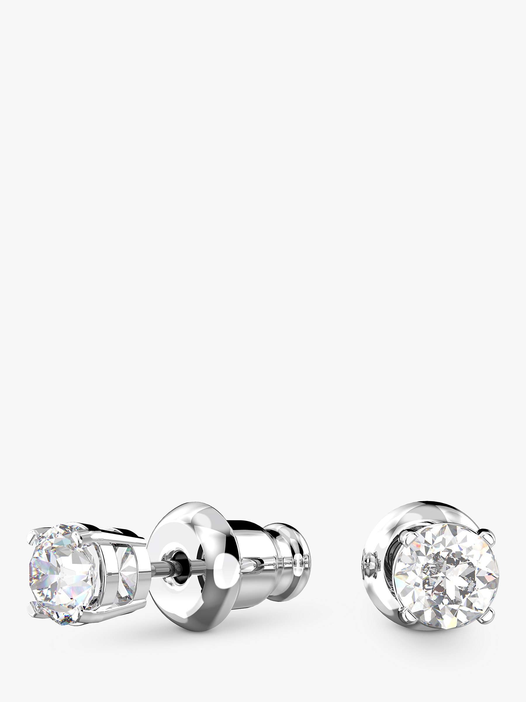 Buy Swarovski Round Crystal Stud Earrings, White/Silver Online at johnlewis.com