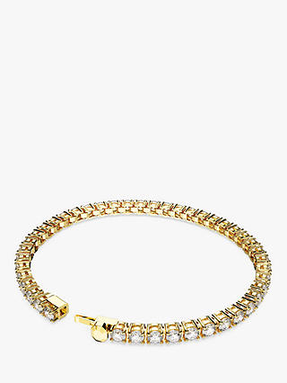 Swarovski Crystal Matrix Tennis Bracelet, Gold