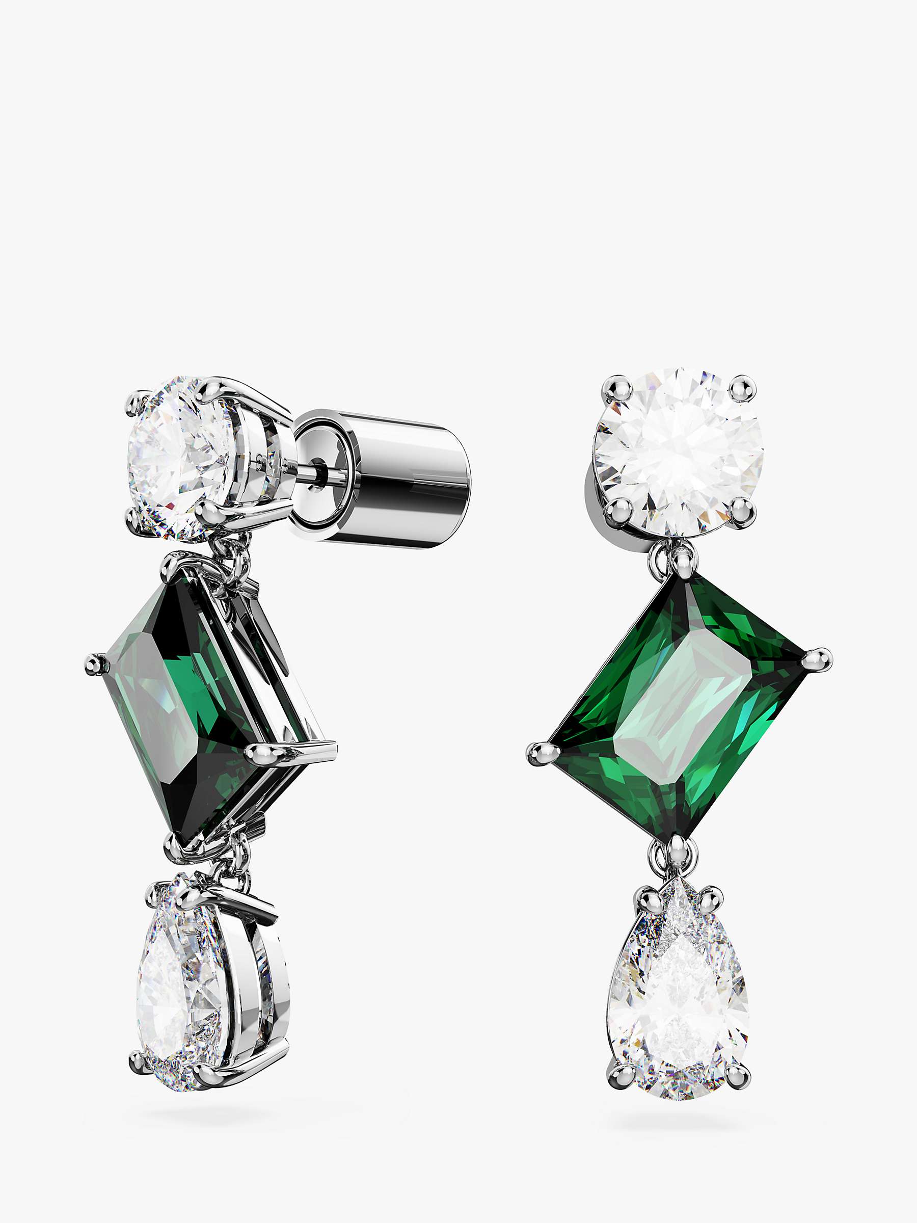 Buy Swarovski Mesmera Crystal Drop Earrings, Silver/Green Online at johnlewis.com
