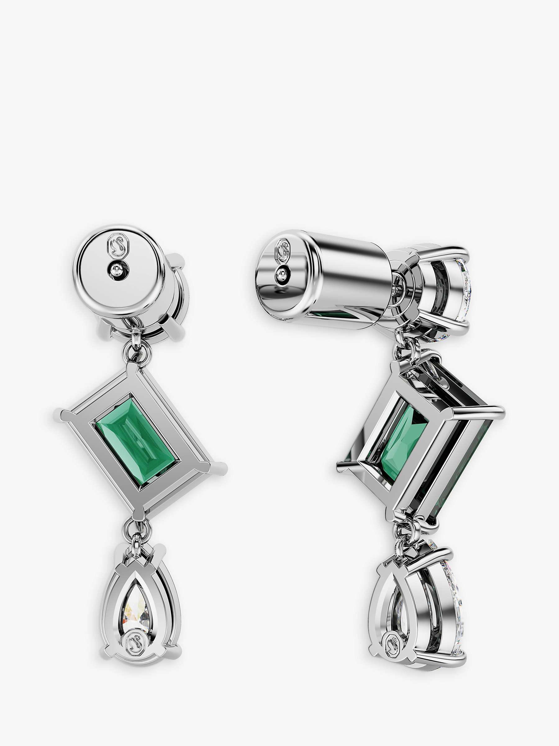 Buy Swarovski Mesmera Crystal Drop Earrings, Silver/Green Online at johnlewis.com